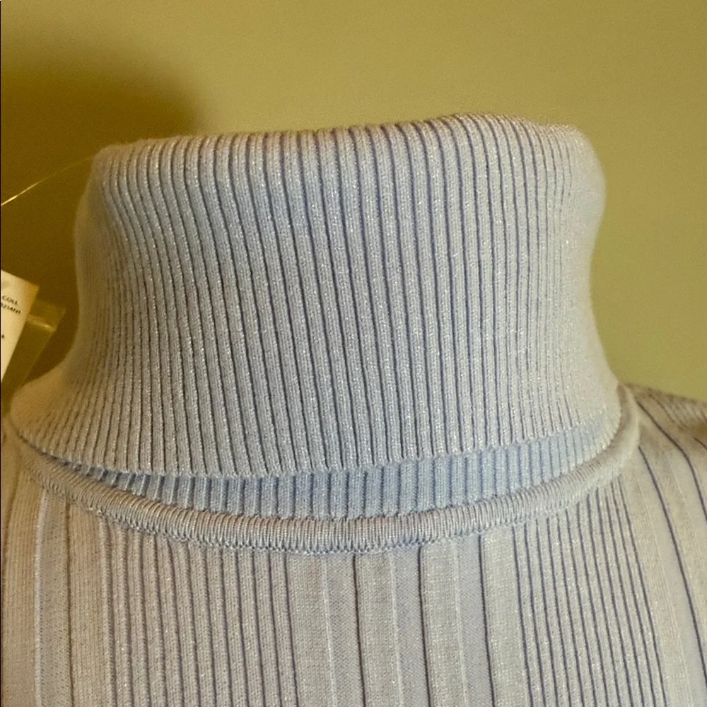 NWT White House Black Market periwinkle Turtleneck Sweater size large - Picture 6 of 7